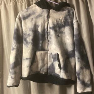 pink zipup sweatshirt